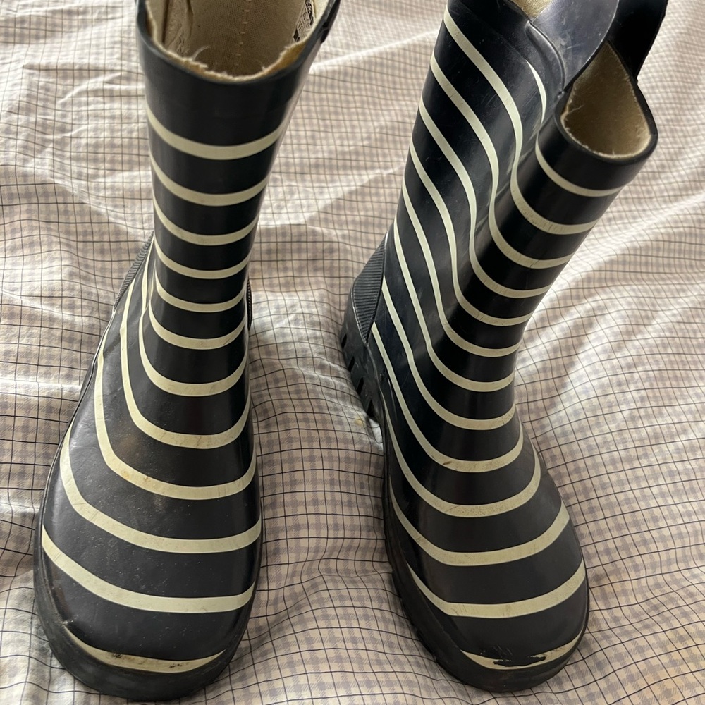 Polar o. Pyret English Striped Black and White children snow and Rain Boots